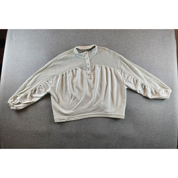 Out From Under UO Henley Sweater Womens Small Cream Wide Knit Oversized Casual‎ - Picture 1 of 11